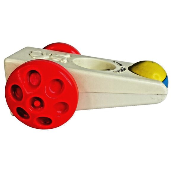 Vintage 1975 Fisher Price Click N Clatter #417 Car & Little Big People Baby Toy - Picture 2 of 11